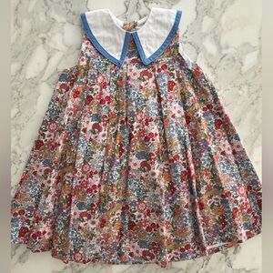 Pepa London Floral Kids Trapeze  Dress with Statement Collar